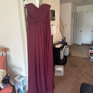 Wine David’s Bridal Bridesmaid Dress